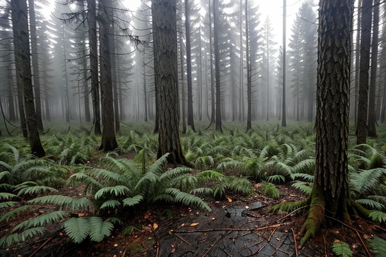 湧出した粘性液体のクローズアップ。周囲の土壌と植生は著しく変質している。