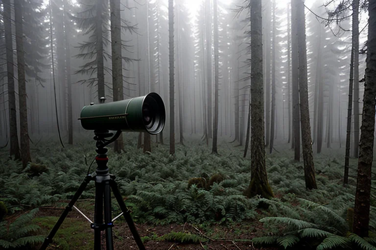Acoustic recording device deployed by the authorities. Recorded low-frequency sounds at night.