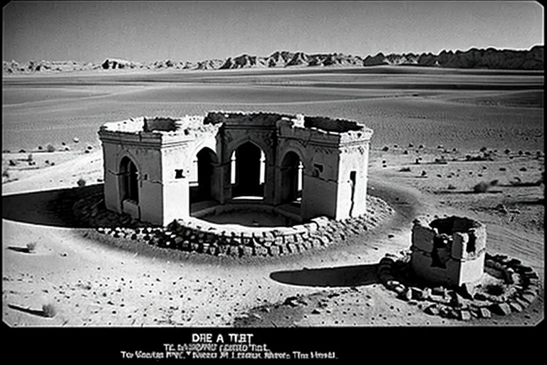 Thermal camera image showing a localized cold spot in the fort ruins.