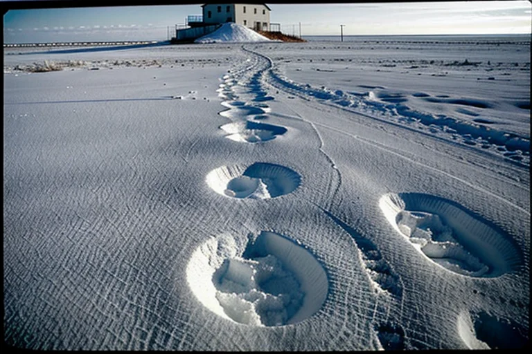Footprints in the salt flat rapidly disappearing. August 16, 2018.