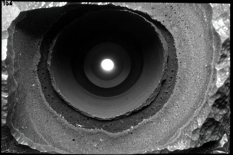Microscopic view of altered granite, showing unusual crystalline structure.