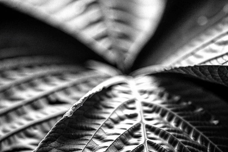 叢林の葉上に残された、劣化しつつある未知の結晶体の接写