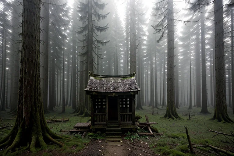 森の奥にひっそりと佇む古い祠