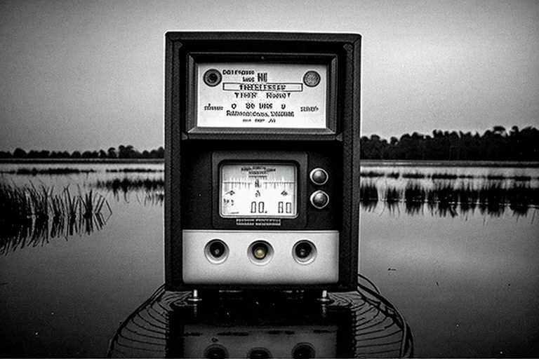 音響測定器が特定の周波数帯の異常な吸収を示す記録。