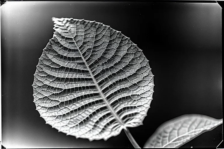 変質した植物の葉。異常な光沢を放つ。