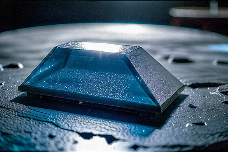 回収された発光結晶のクローズアップ。不安定な性質を持つ
