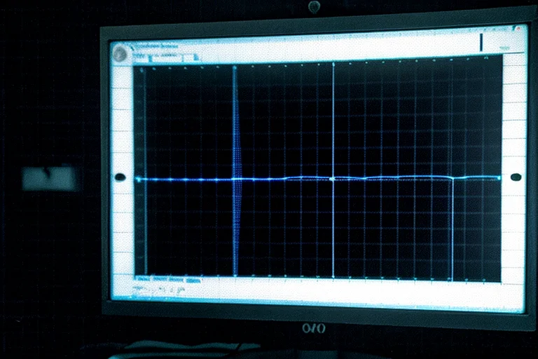 調査中に記録された周期的な電磁気干渉パターン。