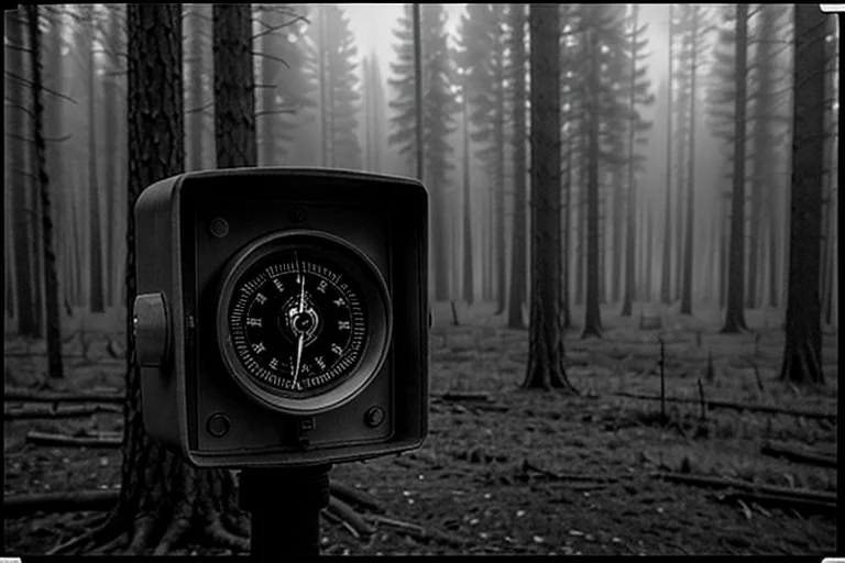 現地で記録されたデジタルコンパスの異常な指針。磁場異常を示唆する。
