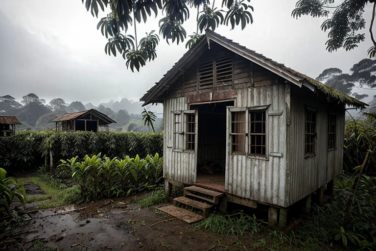 Abandoned plantation laborer's hut.