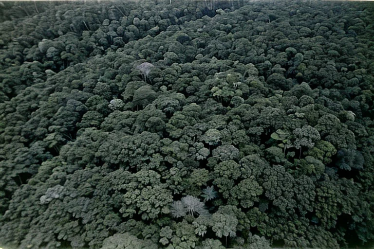 サロンガ国立公園内部で確認された広範囲にわたる植生破壊の痕跡