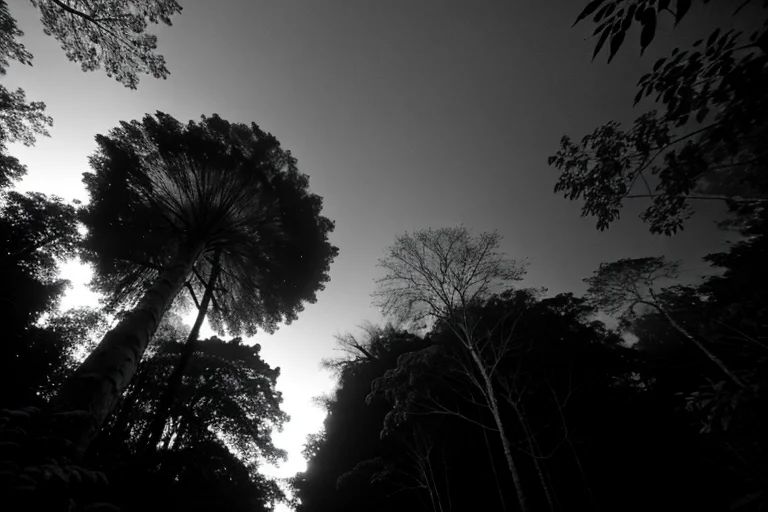 Night vision camera footage looking up at the canopy where the incident occurred
