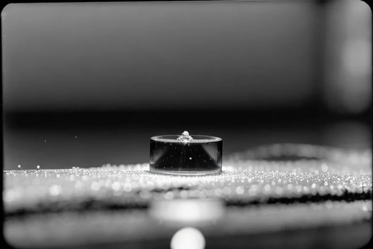 粘性液体の顕微鏡写真。未知の構造が混在する。