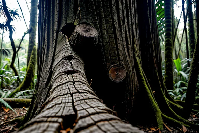 Trunk of a dead tree in the incident area