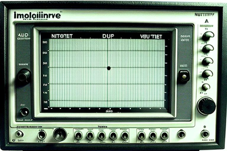 音響測定器の表示。特定の周波数帯域で完全に音が消失している状態を示す。