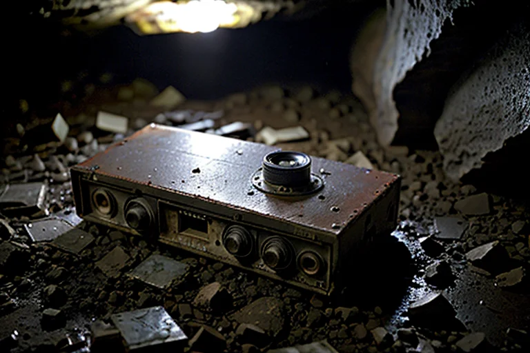 Audio recording device found inoperative inside the cave. No physical damage to internal circuits; cause of malfunction unknown.