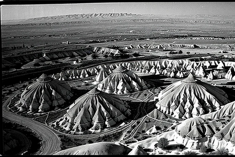 カッパドキア地域の古地図。未確認空中現象の歴史的目撃地点が記されている。